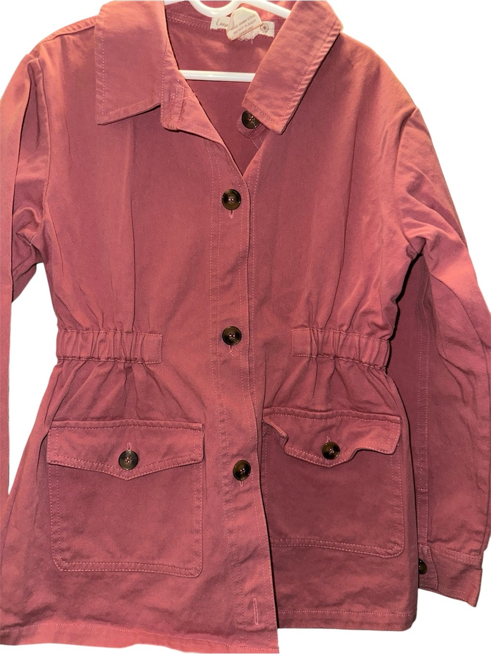 Utility Jacket in Dusty Rose with Elastic Waist - Unbranded